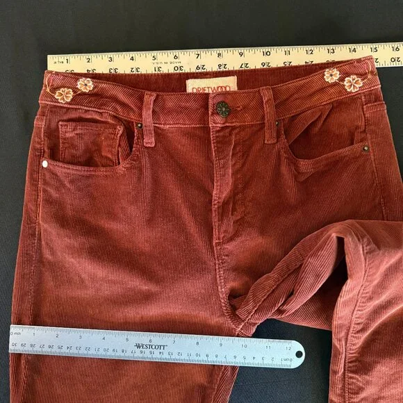 Free People x Driftwood Farrah Embroidered Cord Jeans Sz 28 - Picture 9 of 15